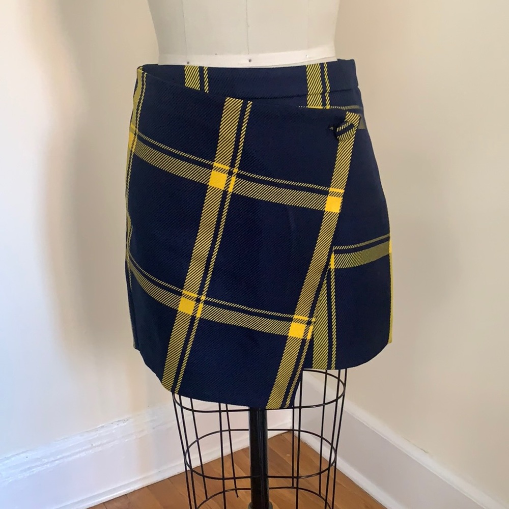 MILLY Prepster Check Wrap skirt